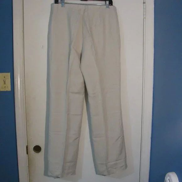 600 West Linen Blend Pant Size 10 NWT $122 Fully Lined Tan Cream Trouser - Picture 5 of 6